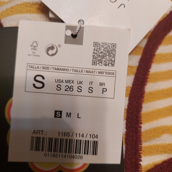 Y2K ZARA Tank Top Yellow Striped Sleeveless Halter Back with Chupa Chups Patch - Picture 5 of 6